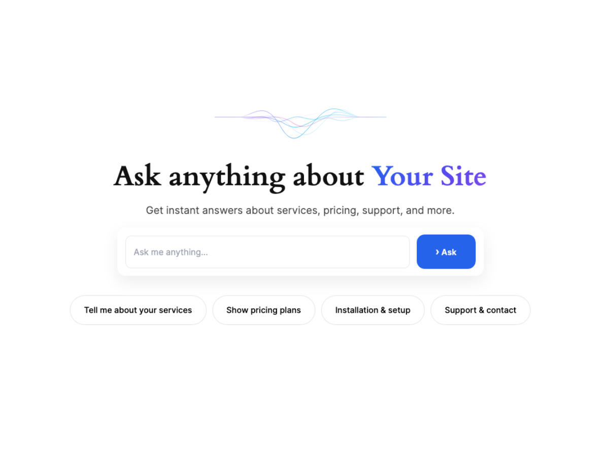 Iris AI Homepage Chatbot theme screenshot